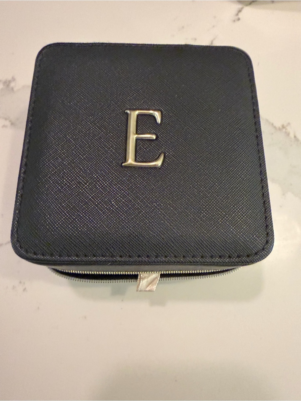Nordstrom Black Jewelry Travel Case with Gold Initial E
